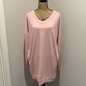 NWT Zenana Long Sleeve T- Shirt Style Dress with Pockets